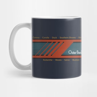 OBX Outer Banks Towns Light Text Mug